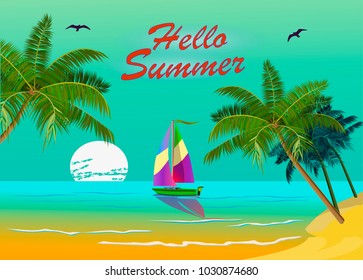 Vector Banner Summer vacation and travel design