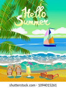 Vector Banner Summer vacation and travel design