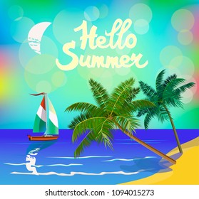 Vector Banner Summer vacation and travel design