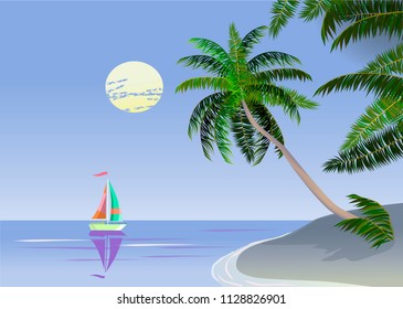 Vector Banner Summer vacation and travel design