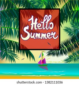 Vector Banner Summer vacation and travel design