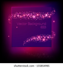Vector banner surrounded by lights and sparkles