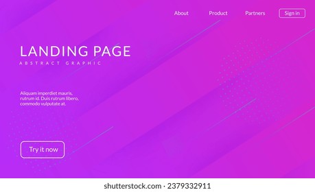 Vector Banner. Tech Abstract Texture. Blue Memphis Art. Music Shape. Party Corporate Template. Spectrum Ui. Flat Landing Page. Purple Vector Banner