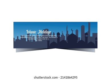 Vector banner template congratulating Ramadan and Eid and Islamic holidays
