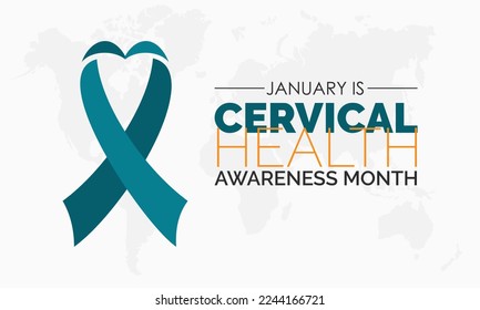 Concepto de diseño de plantilla de pancarta vectorial del Mes de Concienciación sobre Salud Cérvica observado en enero
