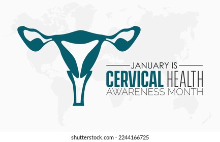 Vector banner template design concept of Cervical Health Awareness Month observed on every January