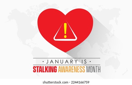 Vector banner template design concept of National Stalking Awareness Month observed on every January
