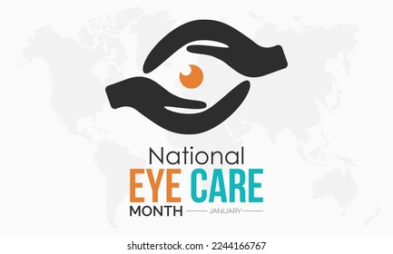 Vector banner template design concept of National Eye Care Month observed on every January