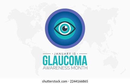 Vector banner template design concept of National Glaucoma Awareness Month observed on every January