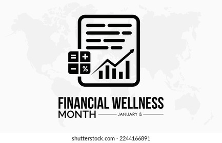 Vector banner template design concept of Financial Wellness Month observed on every January