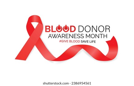 Vector banner template design concept of National Blood Donor Month. Poster, card, background design. Give blood , save life Vector illustration.