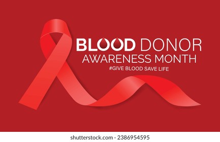 Vector banner template design concept of National Blood Donor Month. Poster, card, background design. Give blood , save life Vector illustration.
