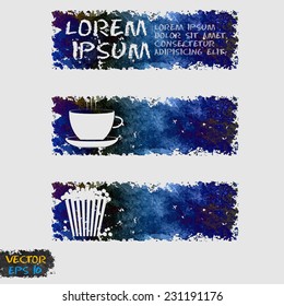 Vector banner template. Design templates collection with grunge