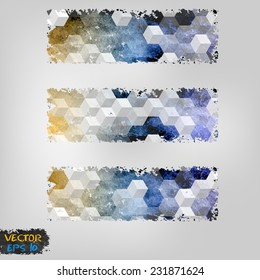 Vector banner template. Design templates collection with squares