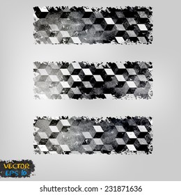 Vector banner template. Design templates collection with squares