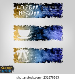 Vector banner template. Design templates collection with grunge