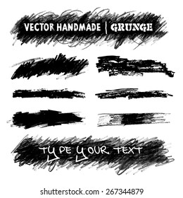 Vector banner template. Design templates collection with grunge. Set of Hand Drawn Textures