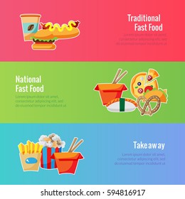 Vector banner template. Fast food illustration for food festival advertising