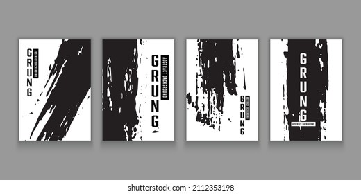 La plantilla de la pancarta vectora grunge textura de pincel con superposición. Resumen de diseño de la portada del libro elemento de forma gruesa máscara de recorte para banner, afiche, volante.	
