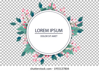 Vector banner template. Hand-drawn, botanical design. Delicate flowers and leaves. Label for cosmetics, perfumery, personal hygiene products. Layout of business cards, postcards, advertising. Modern s