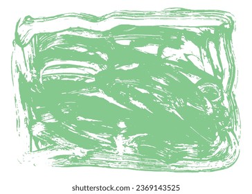 Vector banner template or poster design. Pastel green color background with abstract gouache paint texture. Light emerald greenery.