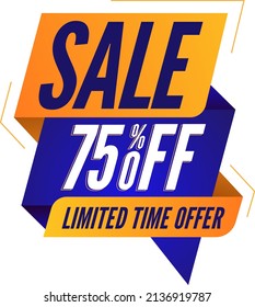 Venta de plantillas de anuncios de vectores 75 porciento de la oferta de tiempo limitado