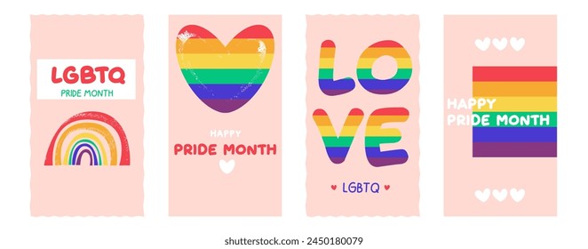 Plantilla de Anuncio de Vector con símbolos LGBTQ. Publicación en redes sociales, historias, afiches Plantilla con símbolos de igualdad LGBT
por los derechos de gays o lesbianas. Tarjetas para el mes del orgullo. Identidad de género