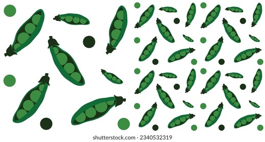 Vector banner template with Soybean pattern seamless. Hand-drawn soy bean ornament for packaging for Soy vegetable oil, soy milk, tofu, vegan protein label. Sport food concept. Soybeans