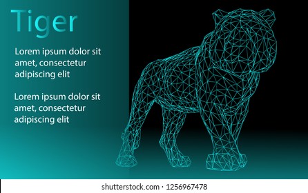 Vector banner tiger structure for scientific scanning.
