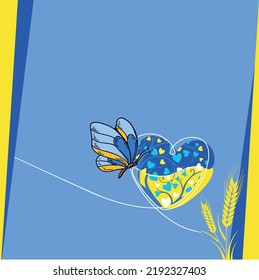 vector banner ukraine. blue yellow banner