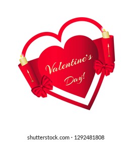 Vector banner for Valentine's day with candles

