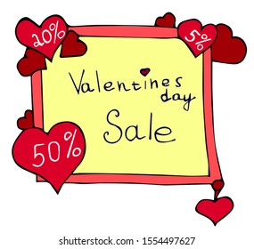 Vector banner for Valentine's Day. Great card for lovers. Vector illustration isolated on white.