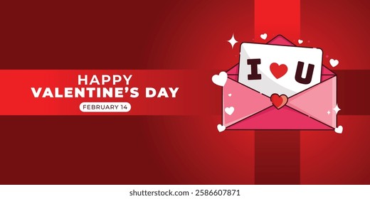 vector banner valentine's day. vector illustration. Can be used for banners, backgrounds and social media