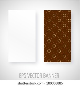 Vector banner with vintage style decoration over brown background