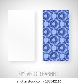 Vector banner with vintage style decoration in blue