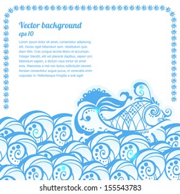 Vector banner with waves and place for your text