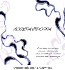 Banner vectorial con líneas onduladas sobre un fondo blanco. Marco para texto con un patrón abstracto.