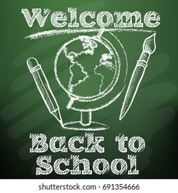 Vector Banner Welcome Back School Stock Vector (Royalty Free) 691354666