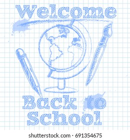 Vector banner: Welcome Back to School 