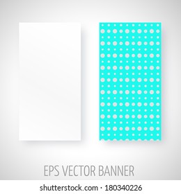 Vector banner with white circles decoration over blue background