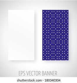 Vector banner with white dots decoration over blue background