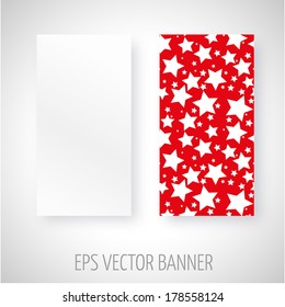 Vector banner with white stars decoration over red background