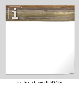 vector banner with wood texture and info sign