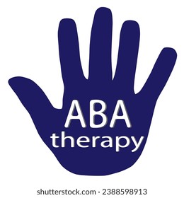 Vector banner of world autism day, made of blue palm with inscription, on white background. World Autism Day April 2nd.