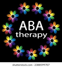 Vector banner of World Autism Day, made from a colored wreath with an inscription, on a black background. World Autism Day April 2nd.
