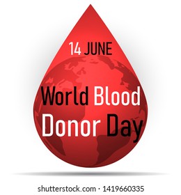 Vector banner World Blood Donor Day. June 14.