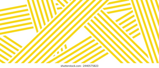 Vector banner with yellow ramen pattern on white background. Abstract pattern.