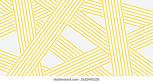 Vector banner with yellow ramen pattern on white background. Abstract pattern.