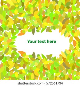 vector banner for your text with many leaves