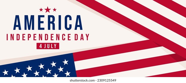 Vector Banner.Elegant American Independence Day Design! Add a touch of sophistication to your project with this stylish vector banner. Perfect for invitations, web and social media.
